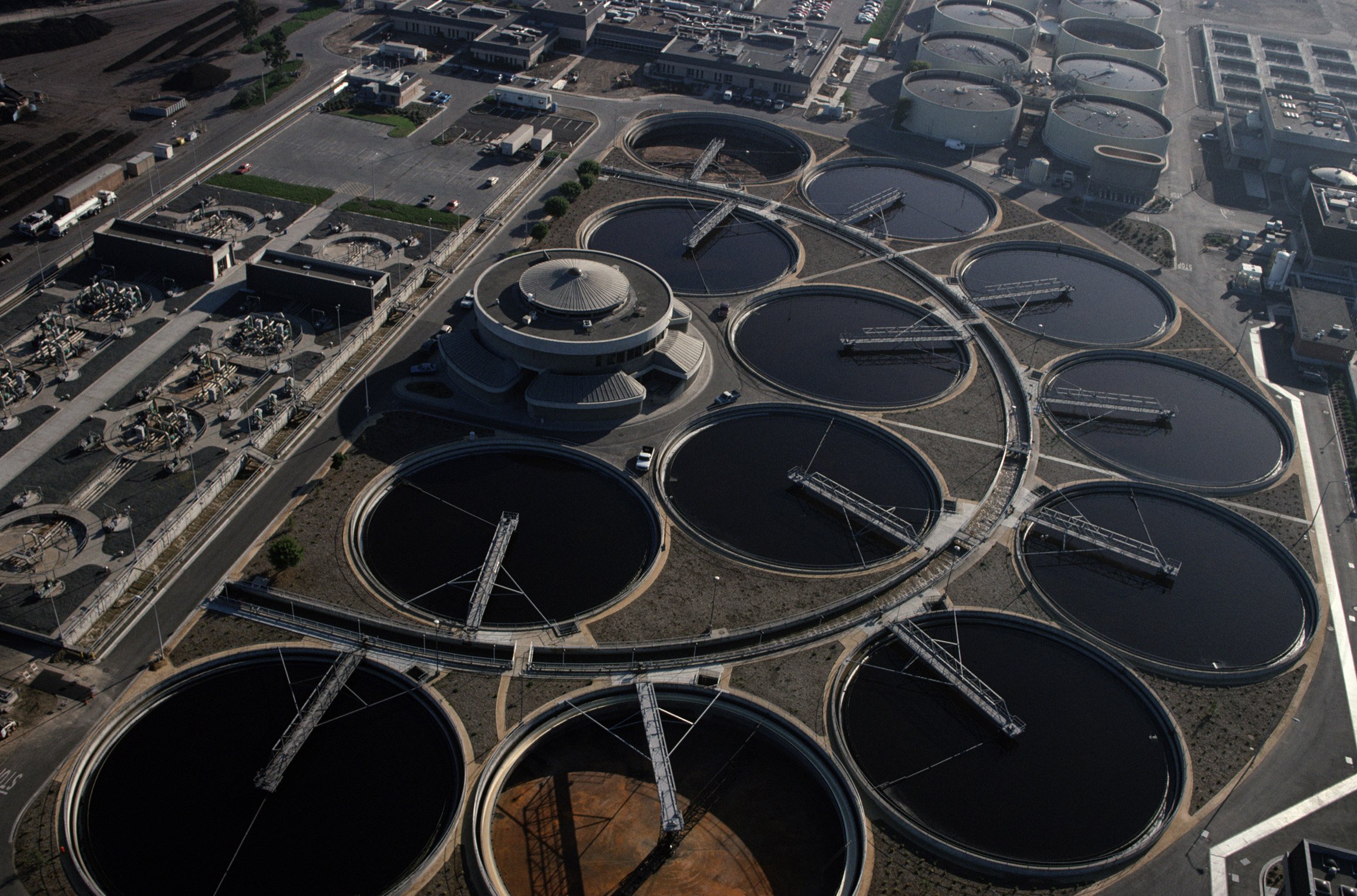 _Water treatment plant, aerial view