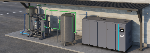 Outdoor Nitrogen generator NGP+ installation with outdoor oil-free screw compressor - For web-1
